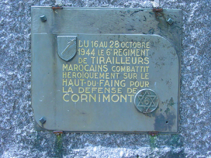 Plaque commémorative de la défense de Cornimont Plaque commémorative de la défense de Cornimont